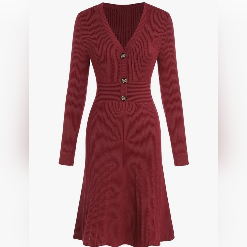 ZAFUL Women's Long Sleeve Midi Sweater Dresses